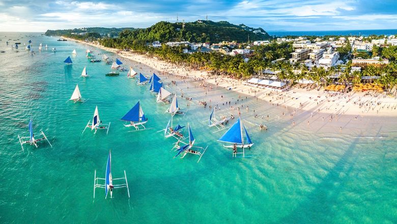 The private beach is located within one of Boracay’s mixed-use leisure and resort developments.