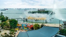 Central Beach Bazaar has soft-opened at Siloso Beach to include highlights such as the 80m-tall Sentosa SkyJet fountain.