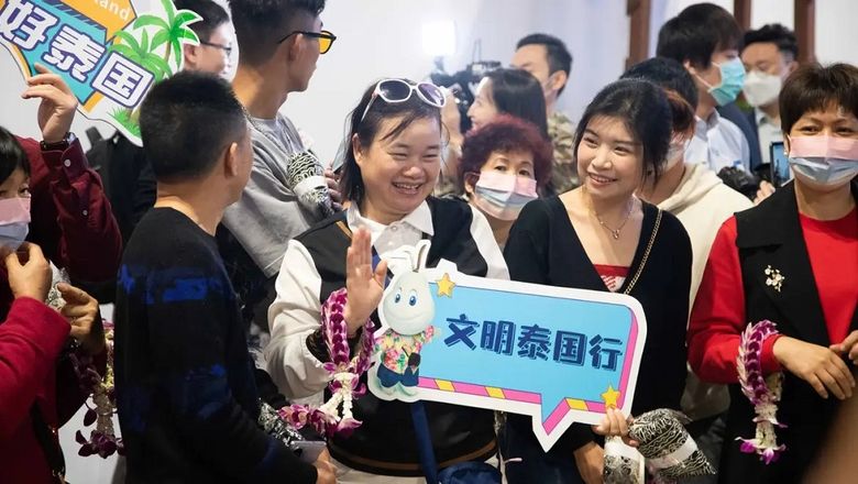 The first group tours from China arrived at Bangkok’s Don Mueang International Airport on 6 February.