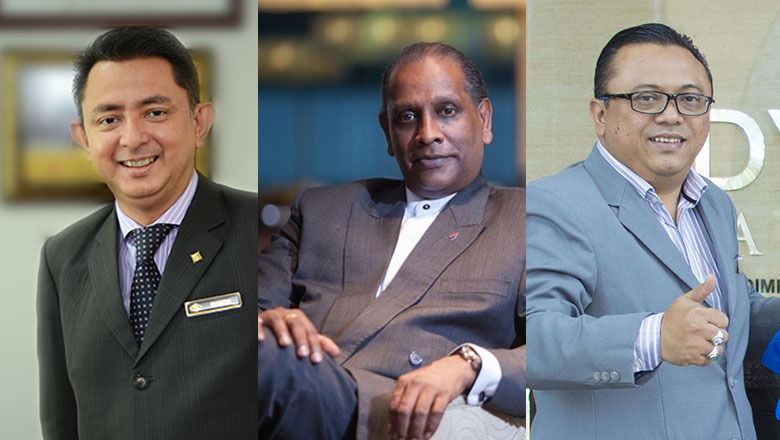 From left: Eugene Dass of Malaysian Association of Hotels, Reginald T Pereira of Aariana Hospitality International and Razmi Rahmat of ADYA Hotel.