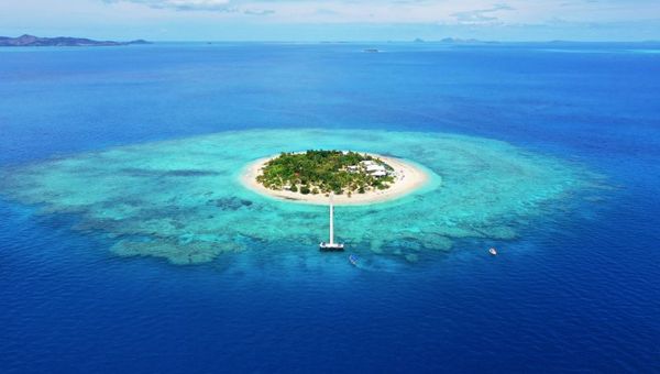 Aerial View of Mala Mala Island in Fiji.