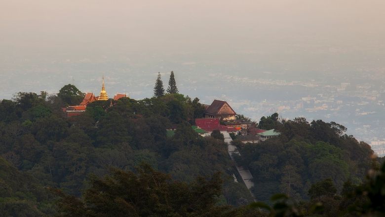 The smog is currently obscuring views of Doi Suthep, Chiang Mai's temple landmark