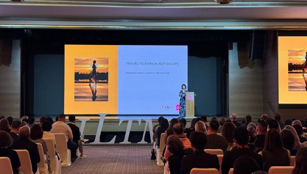 FINN Partners' Jenny Lo speaking at ILTM Asia 2024 opening ceremony.