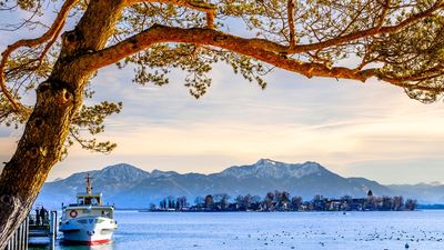 Lake Chiemsee, the largest lake in Bavaria, is located halfway between Munich and Salzburg.