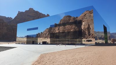 The Maraya Concert Hall in the desert of AlUla, Saudi Arabia.