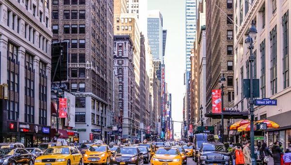 The yellow taxi cabs are a widely recognisable symbol of New York City.