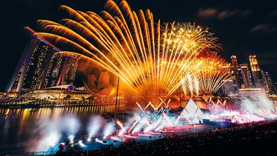 Star Island is a 70-minute fireworks musical extravaganza.