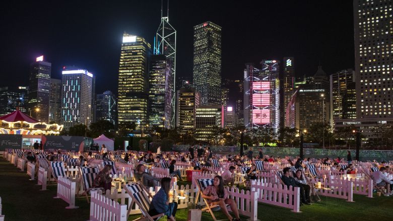 The Grounds at AIA Vitality Park is Hong Kong’s first socially-distanced outdoor cinema and events space, with appropriately-spaced pods that seat two to four people.