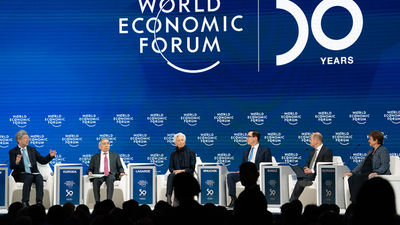 Safety first: Finance leaders discuss global economic outlook at the WEF Annual Meeting in Davos 2020. Next year's event will take place in Singapore in May, marking the first time the event will be held in Asia.