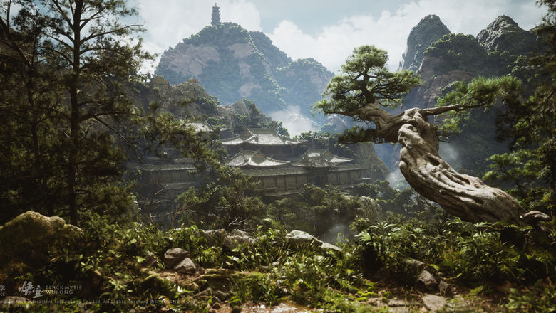 The cliffside temple depicted in the popular online game.