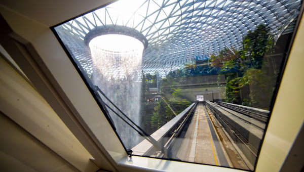 The Changi Airport Skytrain is a free, automated shuttle connecting terminals.