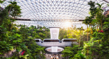 The Rain Vortex in Jewel Changi Airport is the world’s tallest indoor waterfall at 40 metres.