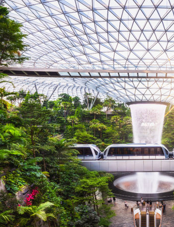 The Rain Vortex in Jewel Changi Airport is the world’s tallest indoor waterfall at 40 metres.