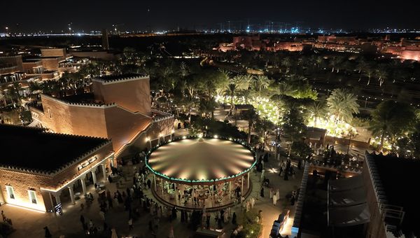 Bujairi Terrace is a 15,000-square-metre open-air dining destination overlooking At-Turaif, offering over 20 local and international restaurants with cultural flair and scenic views.