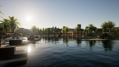 Poolside at Terra Solis Dubai.