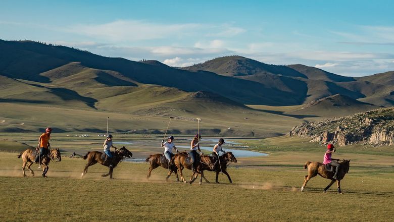 The Genghis Khan Retreat honours Mongolia's equestrian legacy, granting guests access to stunning landscapes and engaging in polo tournaments.
