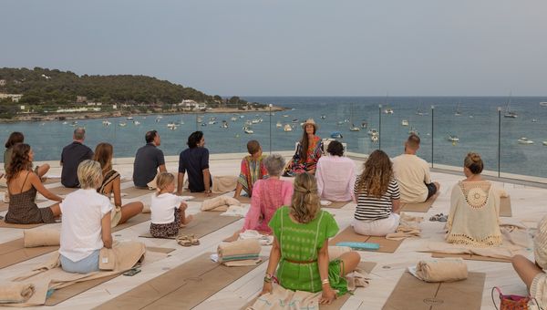 Yoga session held at the Nobu Hotel Ibiza Bay.