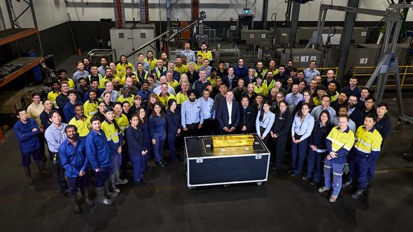 The weight of the world record gold bar eclipses one produced in Dubai.