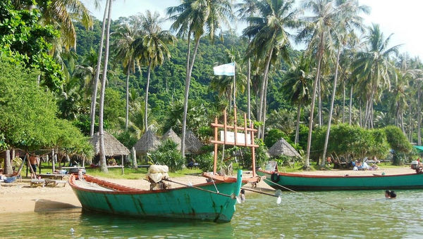 Rabbit Island, or Koh Tonsay, is a tranquil Cambodian retreat known for its crystal-clear beaches, rustic wooden chalets, and peaceful atmosphere, perfect for relaxation.