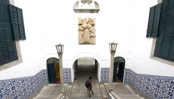 Azulejo tiles (pictured here in the Leal Senado building) adorn the walls all around the city.