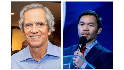 Enrique K. Razon Jr (left) and Manny Pacquiao (right) want to modernise an ageing electricity network, reduce frequent blackouts, improve service reliability, and support economic growth in southern Philippines through private investment.