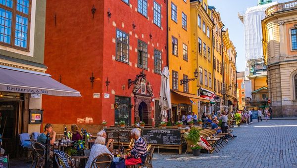 Gamla Stan features cobblestone streets, cafes and quaint architecture.