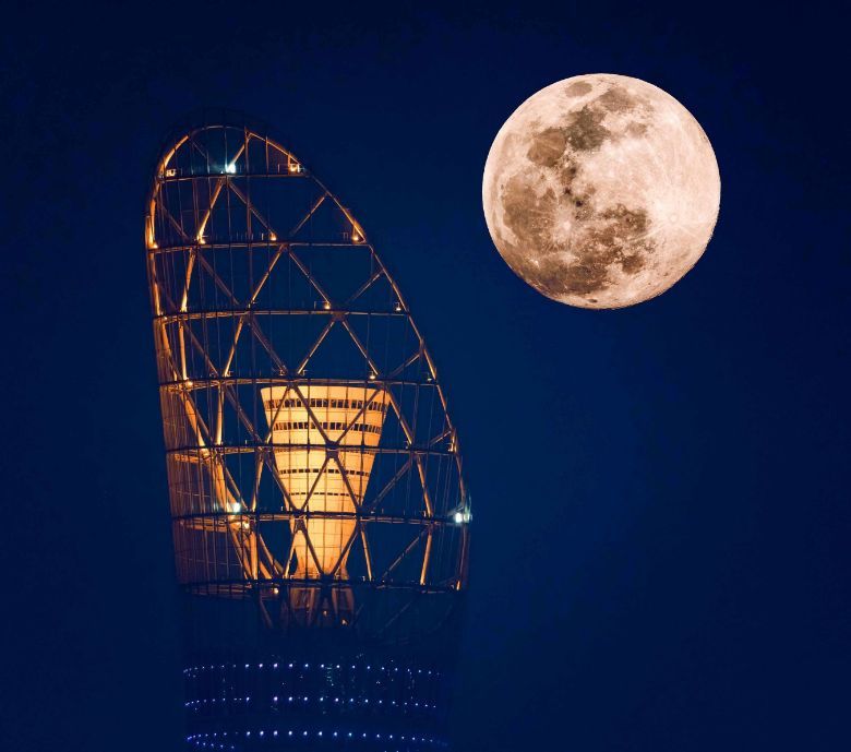 A dazzling supermoon rose over Dubai in April.