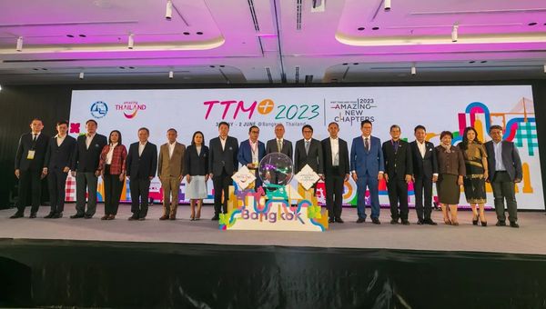 Opening ceremony of Thailand Travel Mart Plus 2023, which took place at Bangkok's revamped Queen Sirikit National Convention Centre.