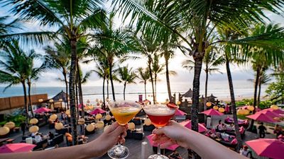 Whooping it up at WooBar at W Bali - Seminyak.