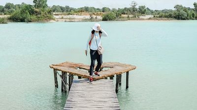 The blue lake at Gurun Pasir Busung, Bintan Island.