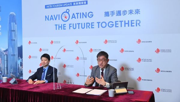 Pang Yiu-kai (left) and Dane Cheng of HKTB noted that digitisation, contactless facilities and virtual events will become standard. Pang Yiu-kai (left) and Dane Cheng of HKTB noted that digitisation, contactless facilities and virtual events will become standard.