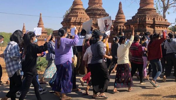 Tourism workers join Myanmar protests