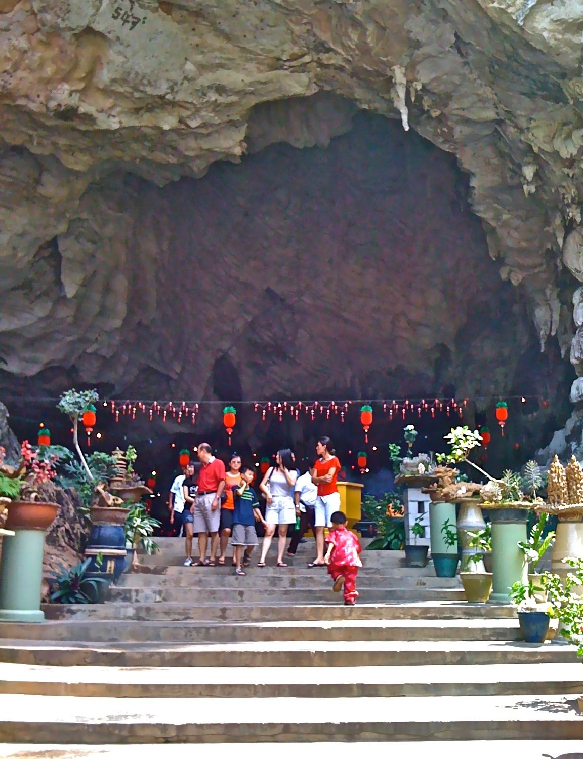 Tourists at Kek Look Tong, Ipoh, Perak
