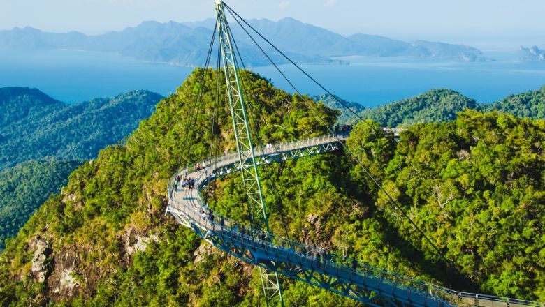 The Langkawi Sky Bridge is a 125m curved pedestrian bridge that offers spectacular views.