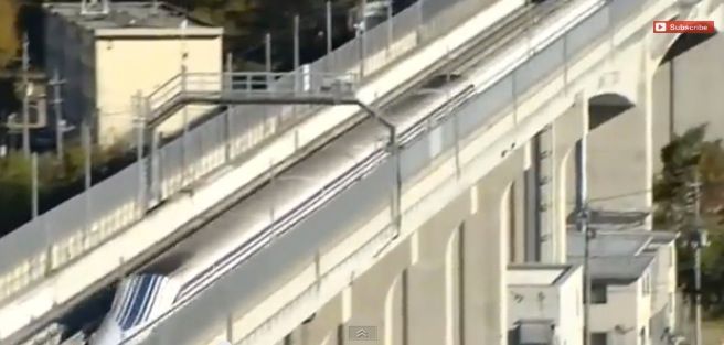 Floating on air…Japan’s super-fast train.