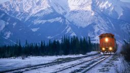 Spectacular scenery on a train passing through Jasper, Alberta.