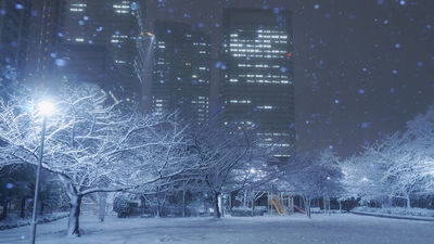 View of Tokyo’s Harumi District at night on January 22.