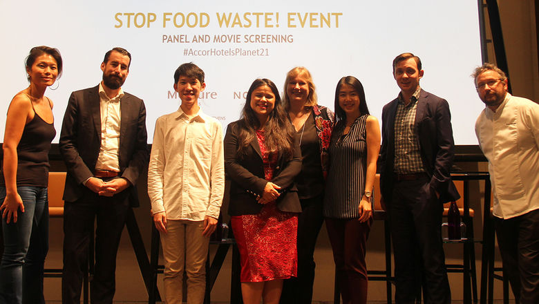 L-R: Nichol Ng, The Food Bank Singapore; Maxime Pourrat, Winnow Solutions Asia Pacific; Preston Wong, Treatsure; Veronique Augier, AccorHotels Singapore; Jessica Uekermann, ibis Singapore on Bencoolen; Maggie Lee, WWF Singapore; Andrew Cameron, AccorHotels Singapore; Robert Stirrup, Fairmont & Swissotel Singapore.