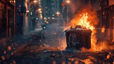The teenager allegedly set fire to a recycling container outside an apartment in Tokyo, with security footage showing a figure in black performing the act.