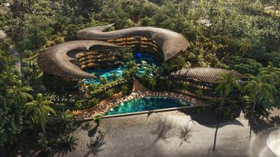 The design of the resort is inspired by the Barong of Bali.