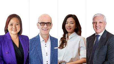 [From left] Momentus Hospitality’s Angeline Tan, BWH Hotels' Olivier Berrivin, Amara Holdings' Dawn Teo, and Wharf Hotels' Holger Jakobs.