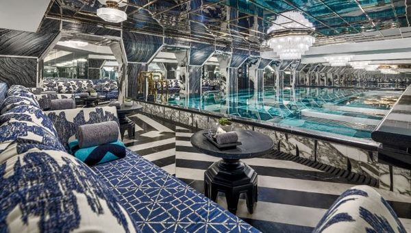 The indoor swimming pool. The indoor swimming pool.