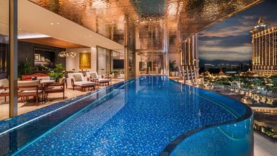 The Capella penthouses include glass-walled outdoor private infinity pools overlooking Hengqin island.