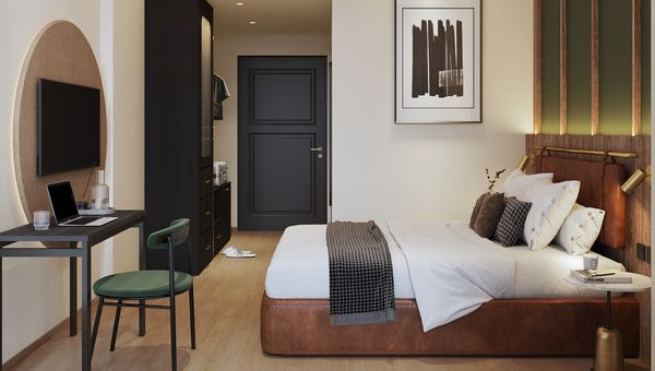 The deluxe queen room comes with an option for a balcony. The deluxe queen room comes with an option for a balcony.