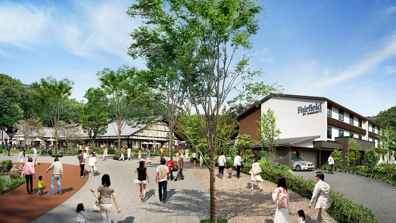 A rendering of Fairfield by Marriott’s proposed properties situated at rest stops in Japan.