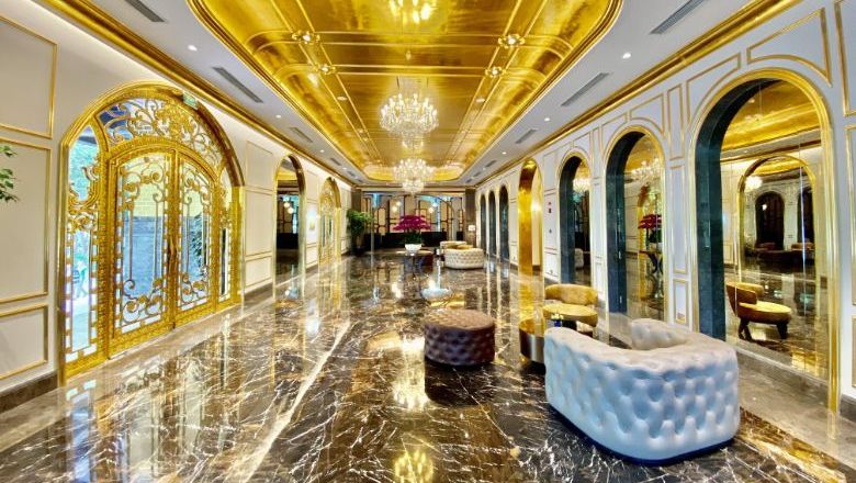 The world's first gold-plated hotel, Dolce by Wyndham Hanoi Golden Lake.