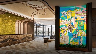 Hotel Mi Rochor’s interior features artwork depicting Singapore’s vibrant tapestry.