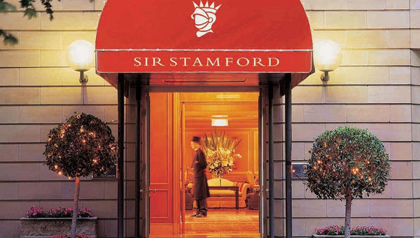 Sir Stamford at Circular Quay in Sydney. Sir Stamford at Circular Quay in Sydney.