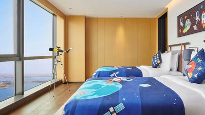 Most rooms overlook the Dishui Lake. Pictured: Hyatt Place Shanghai Lingang Xinchen International Conference Center.