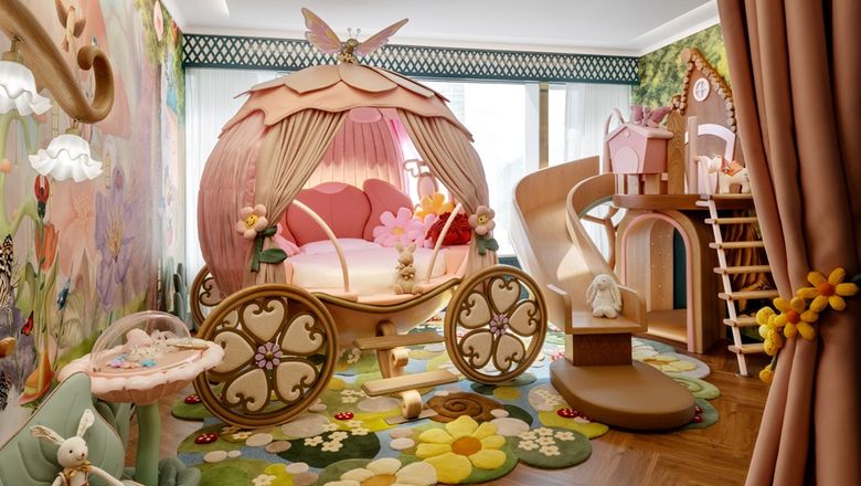 Island Shangri-La Hong Kong’s fairy garden kids room.